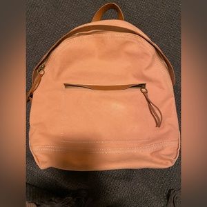 Coral pink madewell back pack with leather details